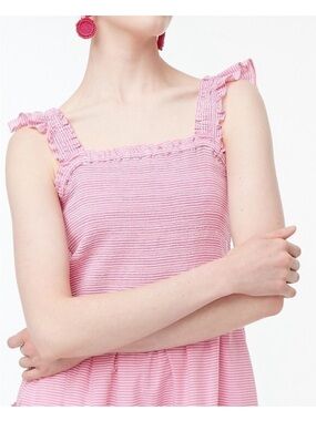 J. Crew Pink and White Striped Sundress